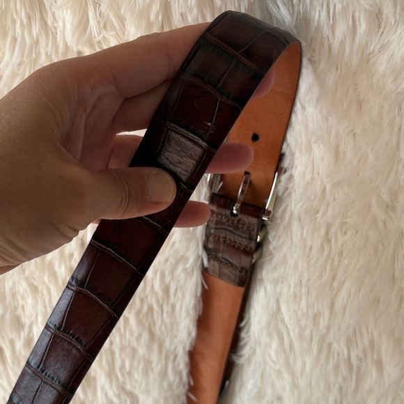 Martin Dingman Dark Brown Crocodile Embossed Belt - Picture 7 of 7